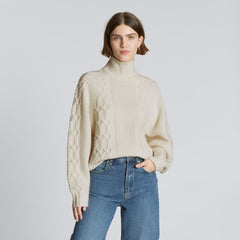The Felted Merino Cable Sweater | Bone