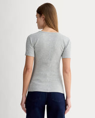 The Luxe Rib Crew | Heathered Grey