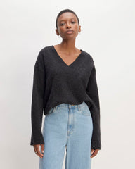 The Cozy-Stretch V-Neck Sweater | Charcoal