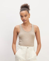 The Luxe Rib Tank | Heathered Tan