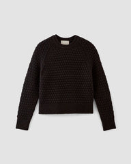 The Cloud Oversized Textured Crew | Black
