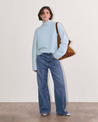 The Cloud Oversized Turtleneck | Chambray Blue