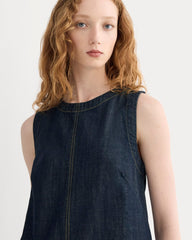 The Denim Shift Dress | Dark Indigo