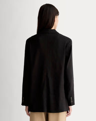 The Oversized Blazer in Stretch Linen | Black