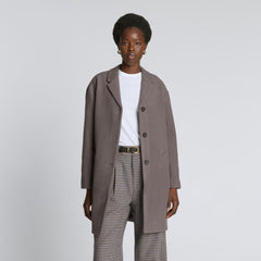 The Italian ReWool® Cocoon Coat | Taupe Grey