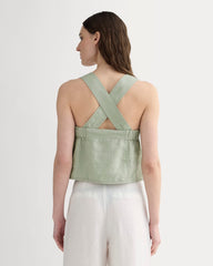 The Crossback Tank in Linen | Seagrass