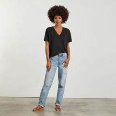 The Vintage V-Neck Hemp Tee | Black