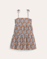 The Gauze Mini Tiered Dress | Soft Cobalt Floral