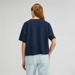 The Organic Cotton Waffle Raglan Tee | Navy