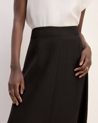 The Mini Jacquard Stripe Slip Skirt | Black