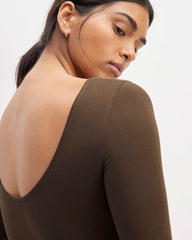 The Supima® Form Scoop-Back Tee | Cocoa