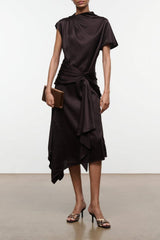 DAVINA SILK DRESS | EARTH