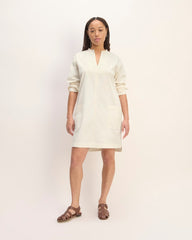 The Long-Sleeve Utility Mini Dress | Bone