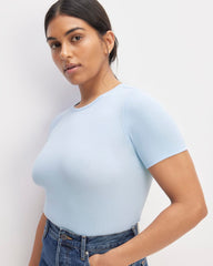 The Luxe Rib Crew | Chambray Blue
