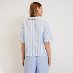 The Linen Workwear Shirt | Blue / White