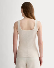 The Luxe Rib Square-Neck Tank | Heathered Oat