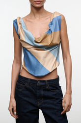 OLIVIA SILK TOP | DESERT STRIPE
