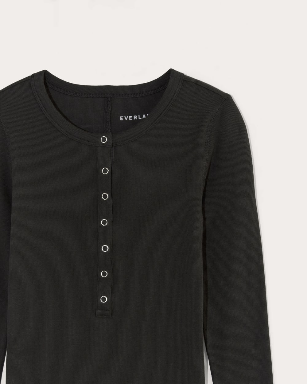 The Luxe Rib Henley | Black