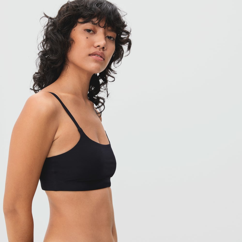 The Invisible Square-Neck Bralette | Black
