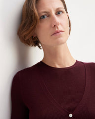 The Cardigan in Ultrasoft Merino | Burgundy