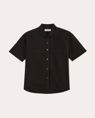 The Short-Sleeve Boxy Oxford | Black