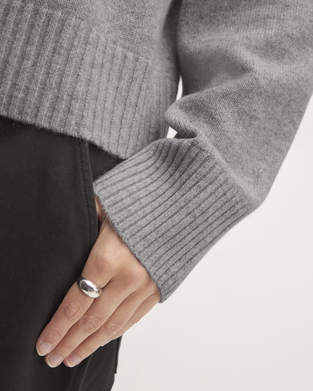 The Boxy Crew in Cashmere | Heathered Grey