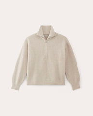The Half-Zip Sweater in Luxe Merino | Heathered Oat