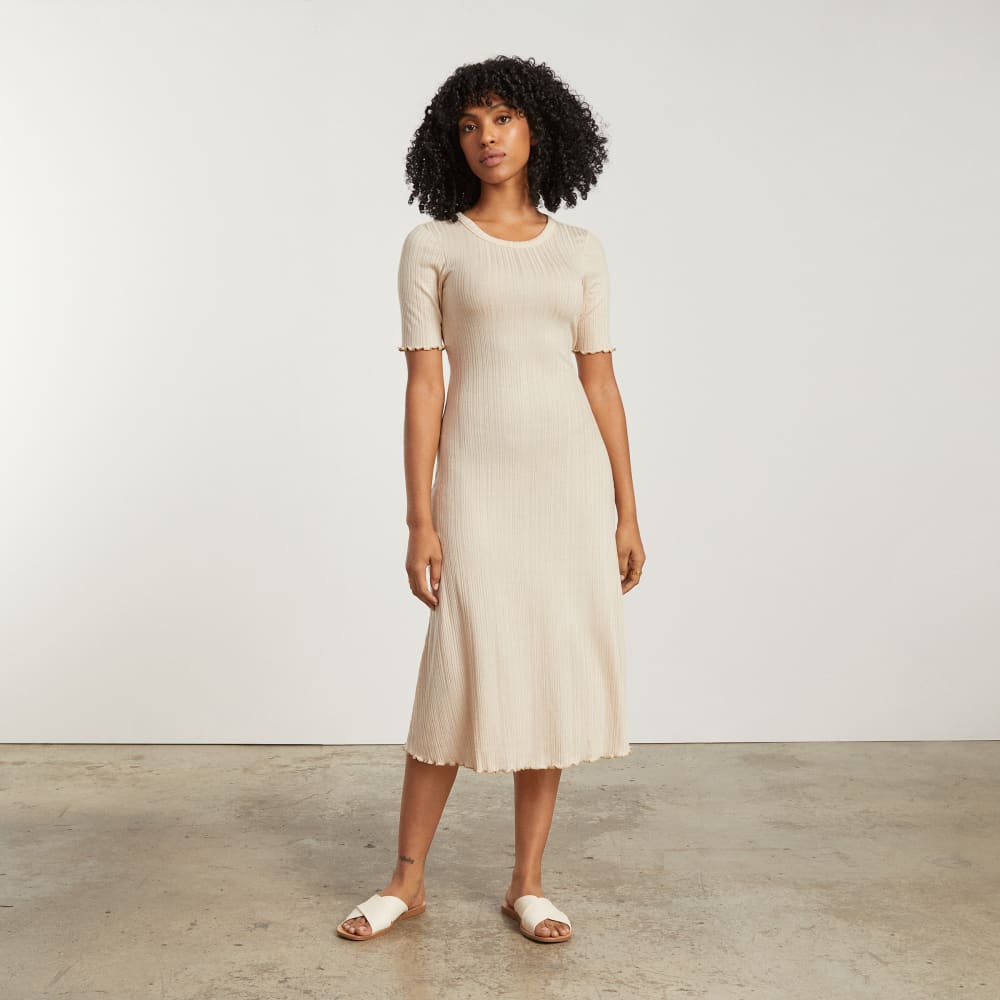 The Open Back Rib Dress | Parchment