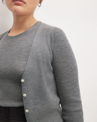 The Cardigan in Ultrasoft Merino | Heather Mid Grey