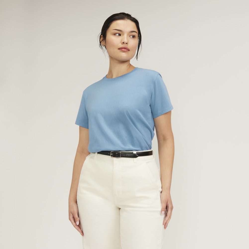 The Box-Cut Tee in Essential Cotton | Heritage Blue | No Pocket