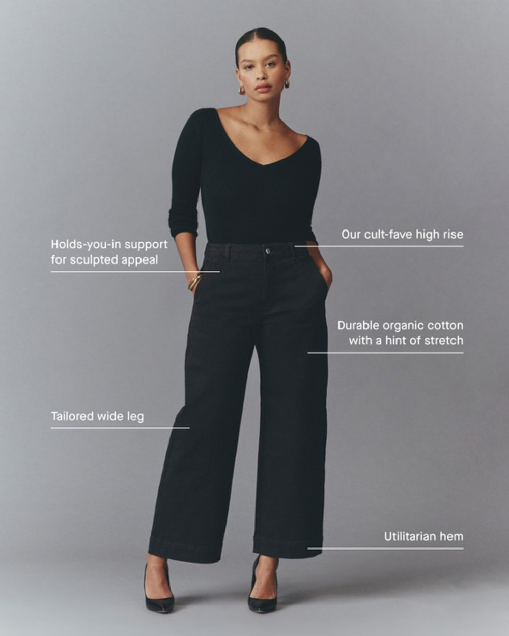 The Utility Wide-Leg Pant | Black