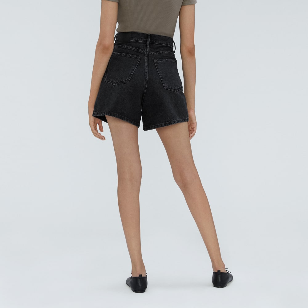 The A-Line Denim Short | Storm Black