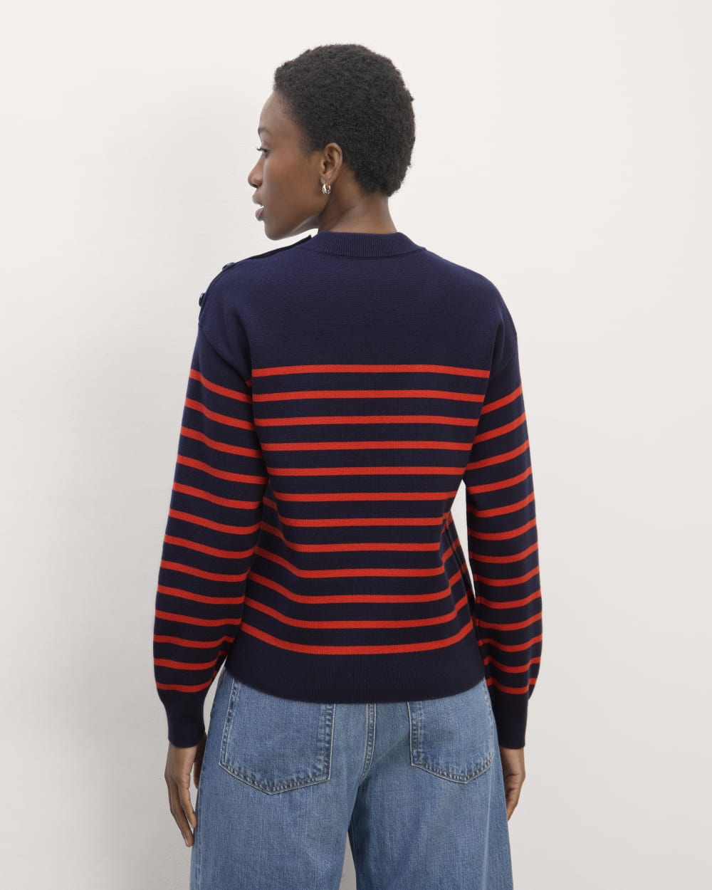 The Mariner Crew Sweater | Navy / Poppy Red
