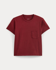 The Box-Cut Tee in Essential Cotton | Merlot | Pocket