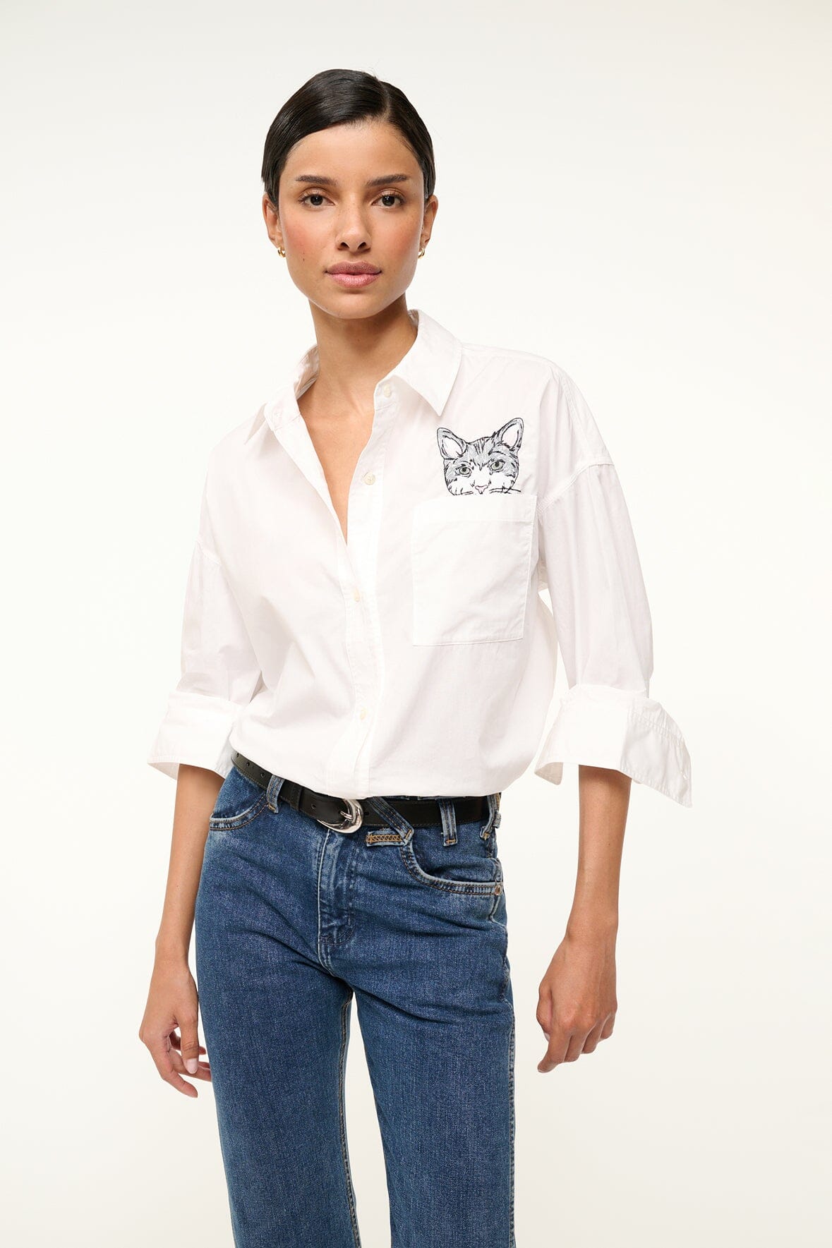 Custom STAUD x C.Bonz Classic Oversized Shirt | White
