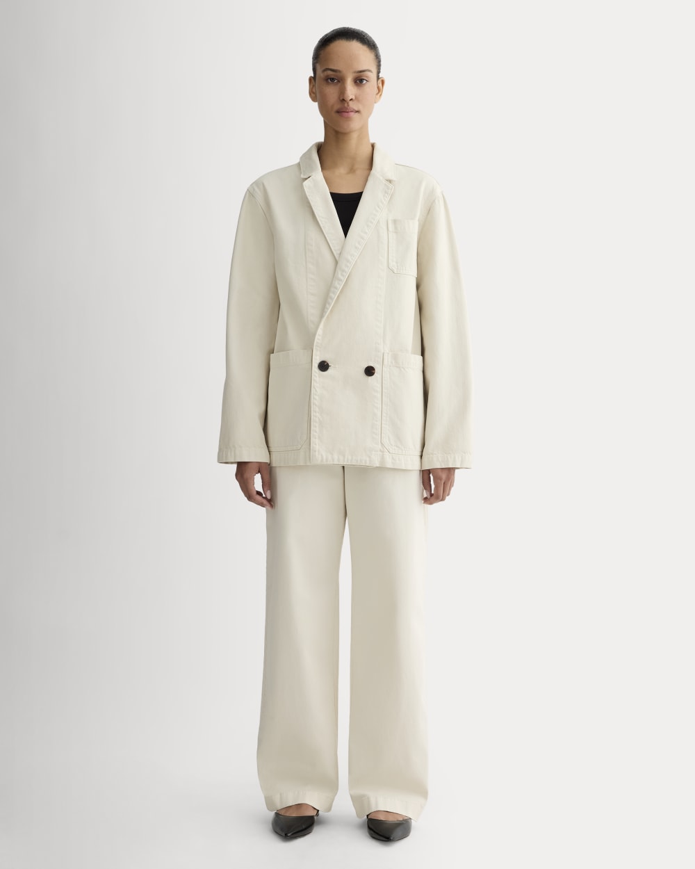 The Denim Chore Blazer | Garment-Dyed Sand