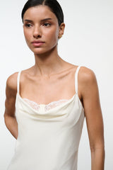 EVANGELINE SILK MIDI DRESS | IVORY