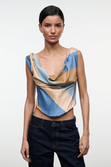 OLIVIA SILK TOP | DESERT STRIPE