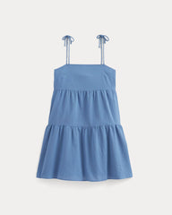 The Gauze Mini Tiered Dress | Soft Cobalt