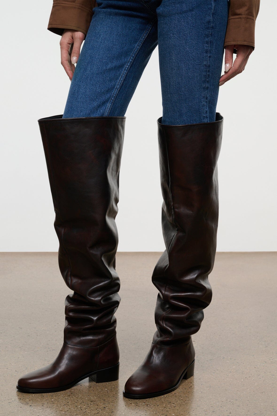 Arlo Over the Knee Boot | Espresso Distressed