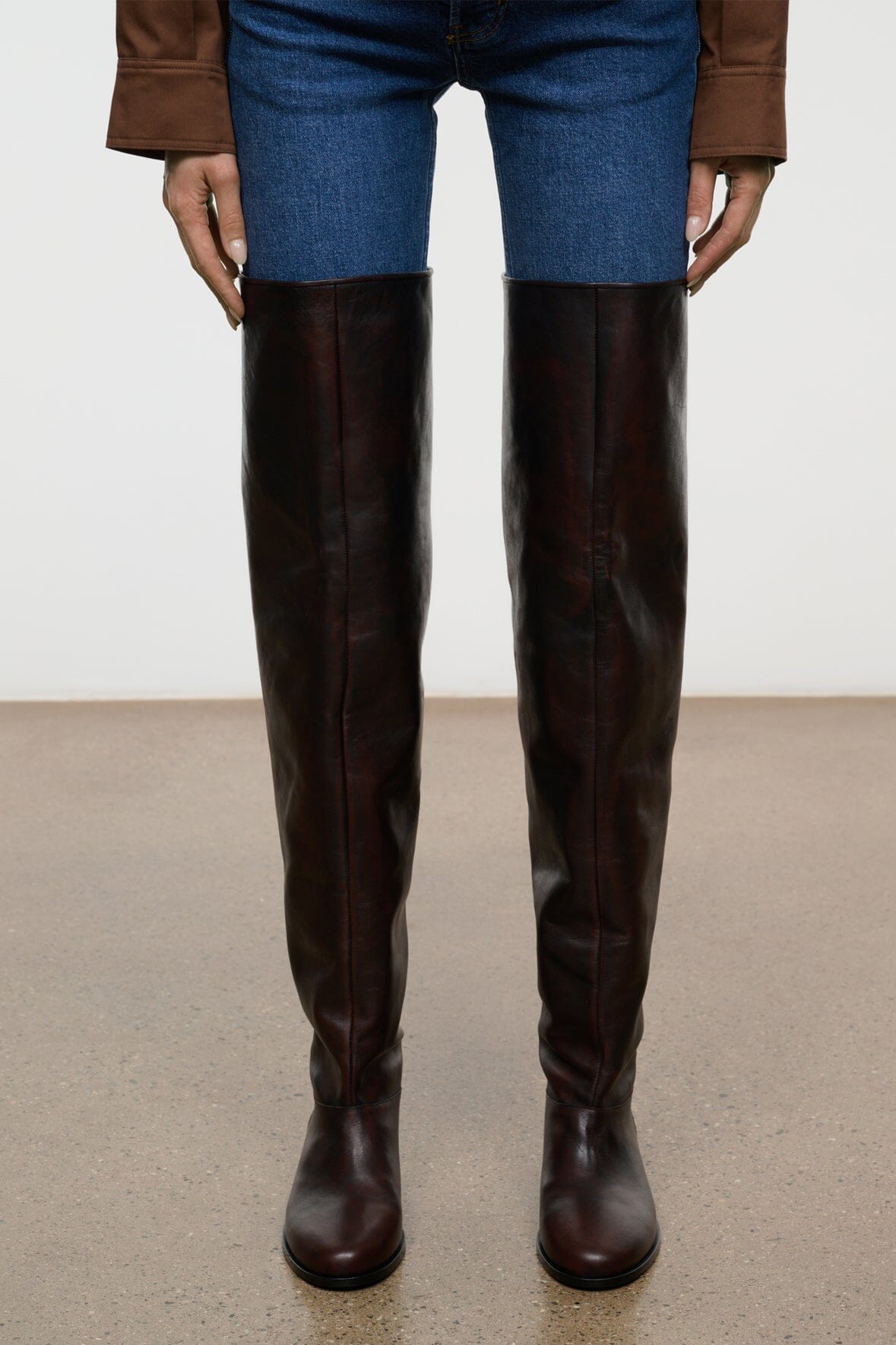 Arlo Over the Knee Boot | Espresso Distressed