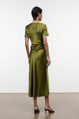 MARCEL SILK DRESS | PEAR