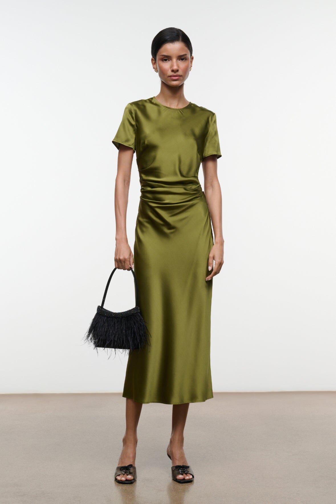 MARCEL SILK DRESS | PEAR