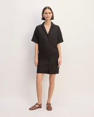The Shirtdress in Linen | Black