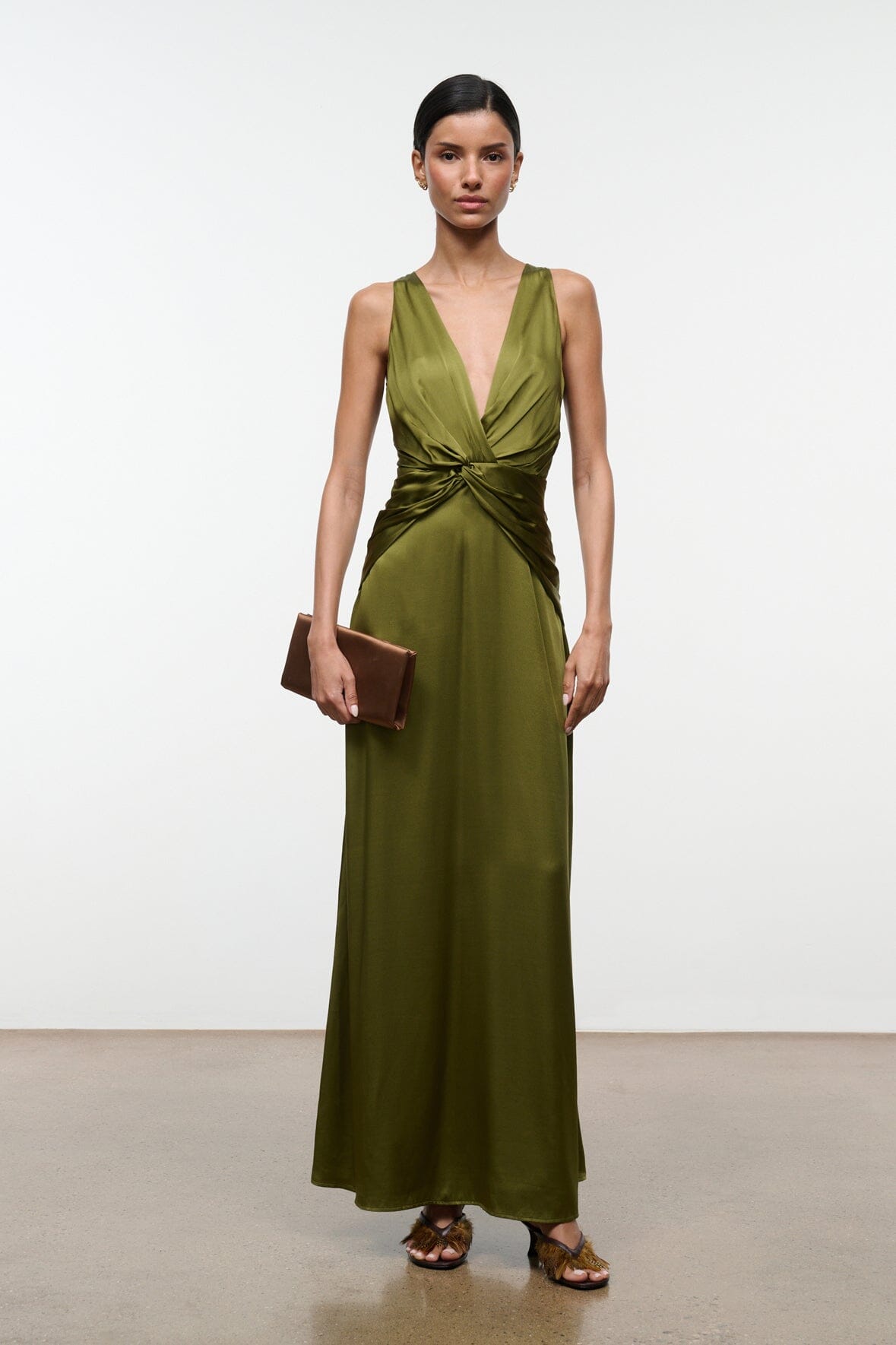 SELENE SILK DRESS | PEAR