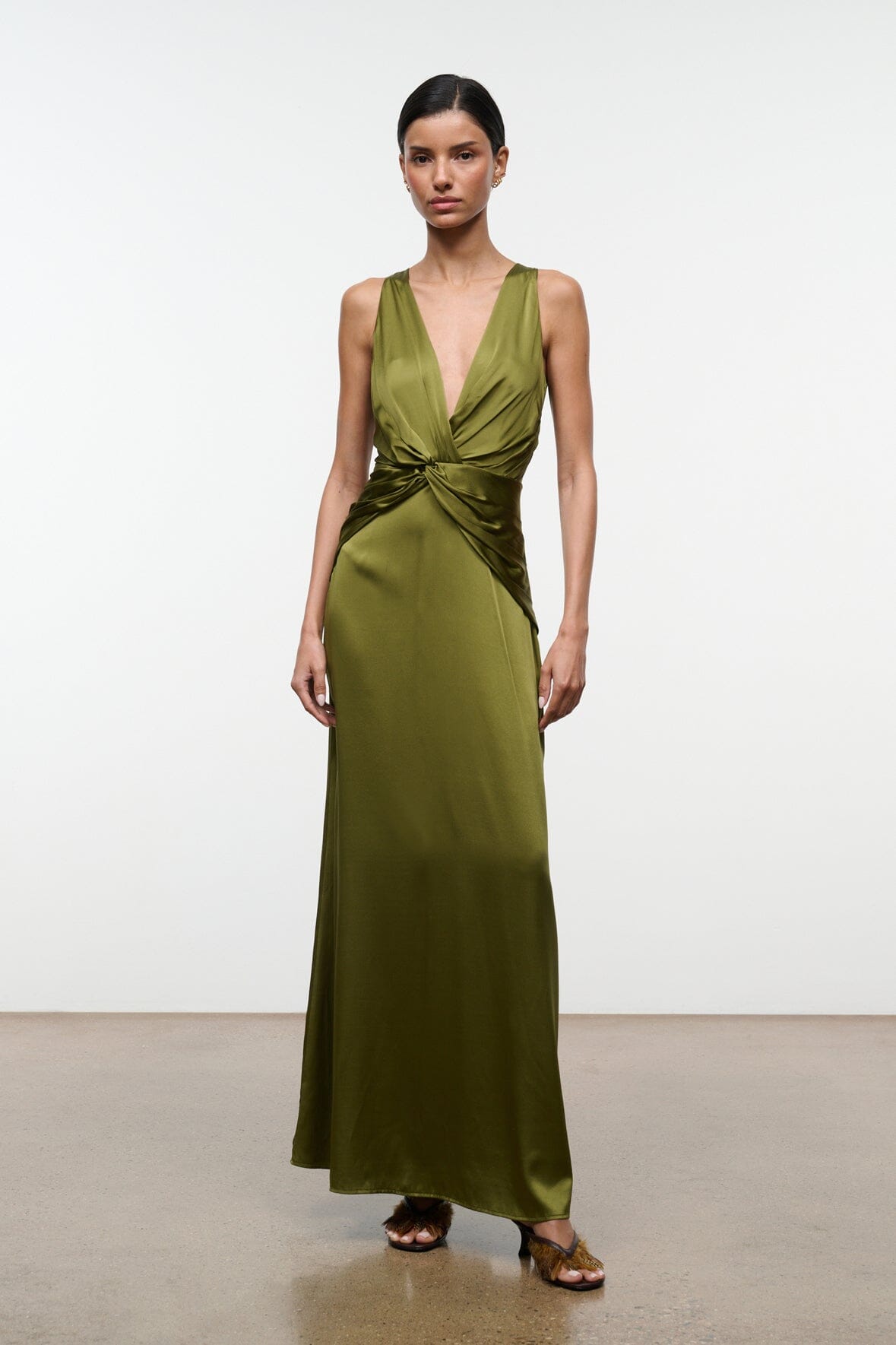 SELENE SILK DRESS | PEAR