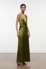 SELENE SILK DRESS | PEAR