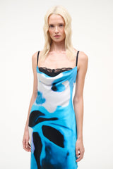 EVANGELINE SILK DRESS | BLUE HAZE