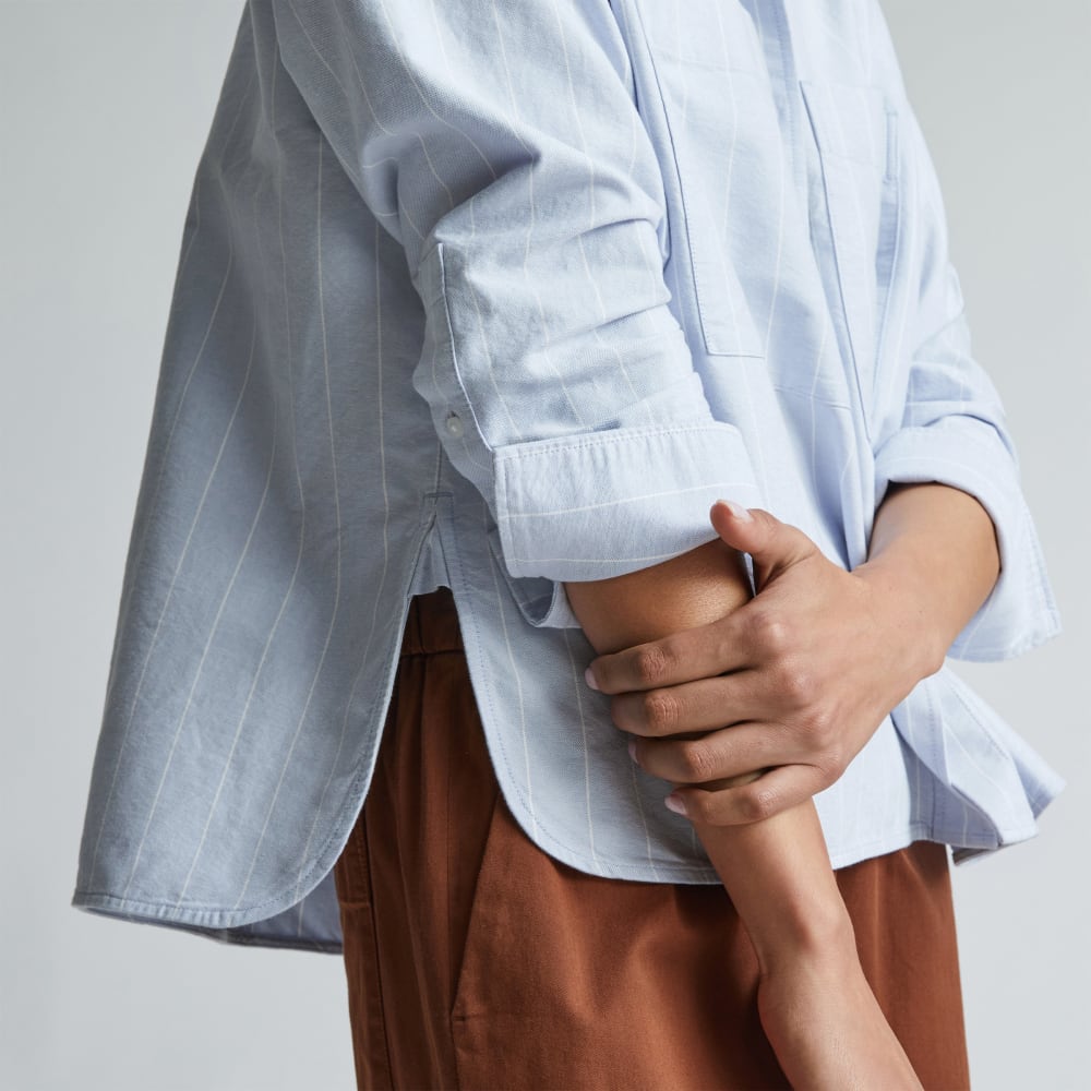 The Boxy Oxford | Periwinkle / White