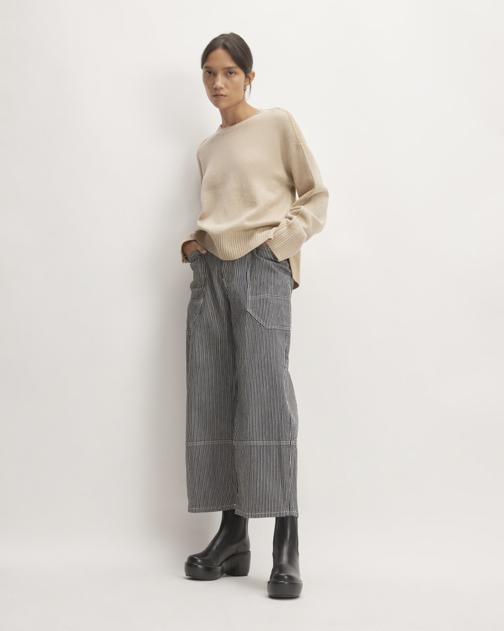 The Way-High® Gardener Cropped Jean | Hickory Stripe